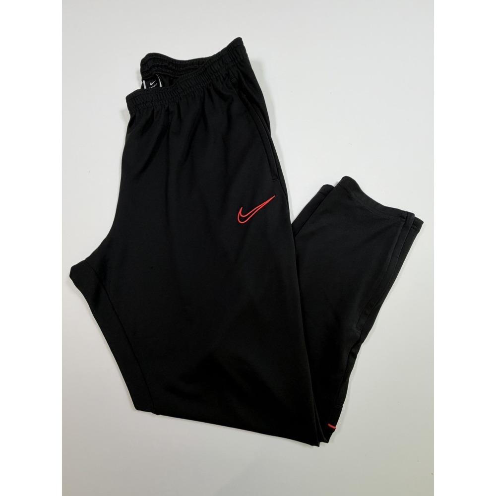 Nike Dri-FIT Academy Pants Mens 2XL Black/Red Soccer Joggers DA2800-011